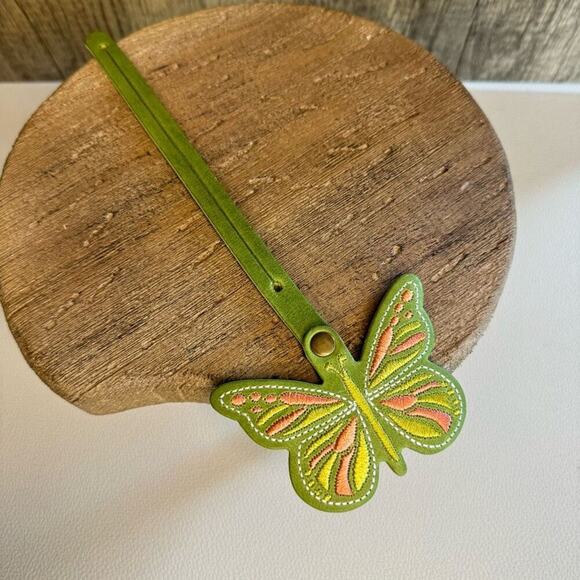 GREEN APPLE Portland Leather Butterfly Charm FAST SHIP Monarca Charm - Picture 2 of 3